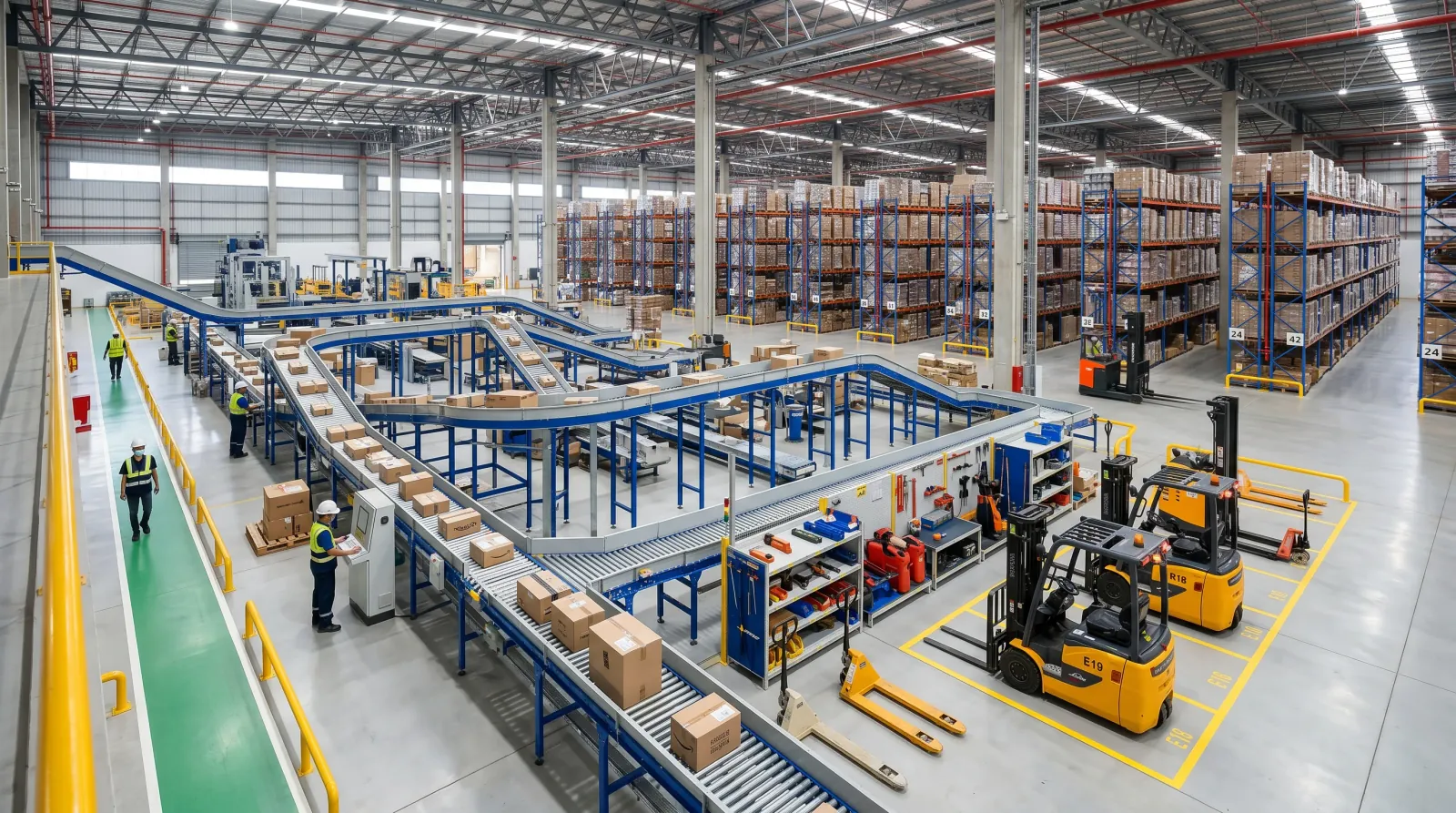 Material handling equipment including conveyor systems in a Indianapolis, IN warehouse